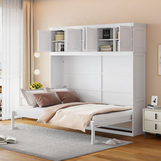 Murphy Modern Bed With Top Cabinets For Space Saving And Comfort