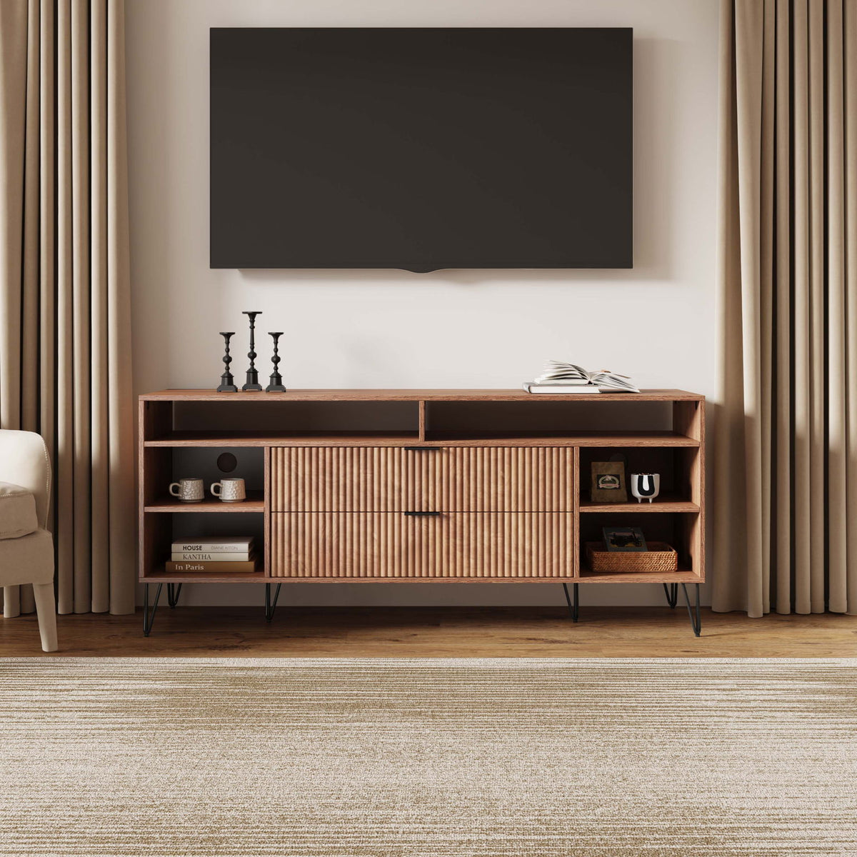 Manhattan Dumbo - Fluted TV Stand