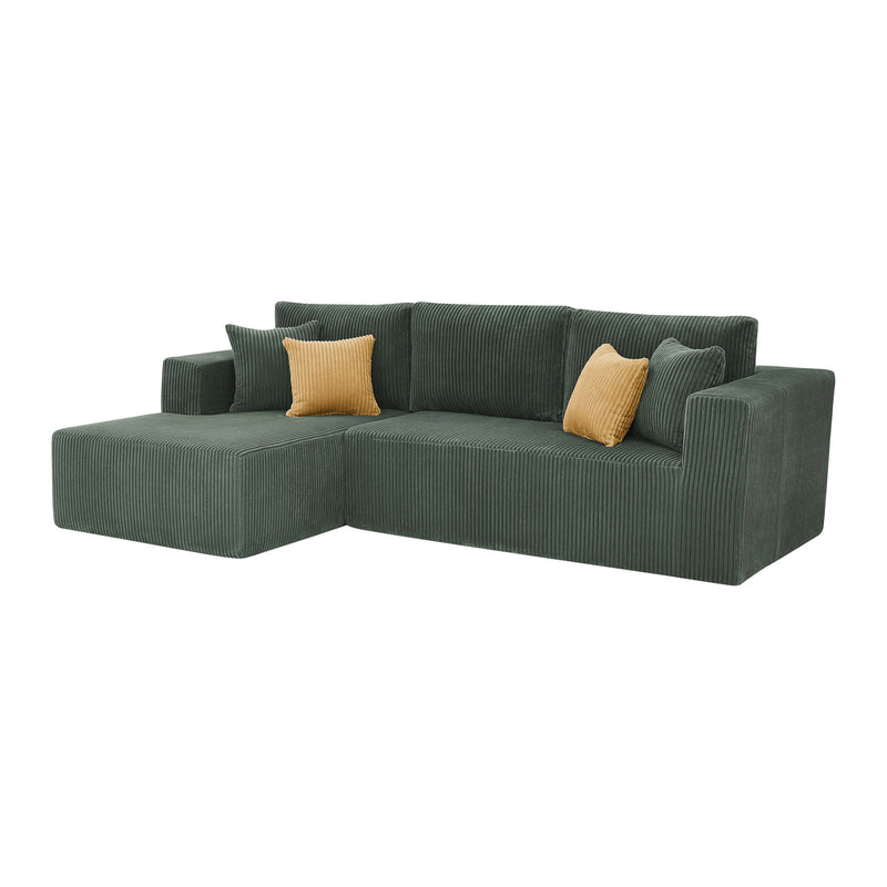 L - Shape Full Compressed Upholstered Sectional