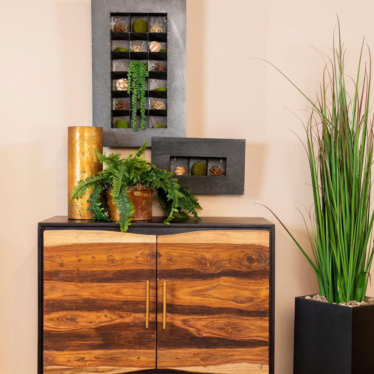 Zara 2-door 40-inch Wood Accent Storage Cabinet Black Walnut