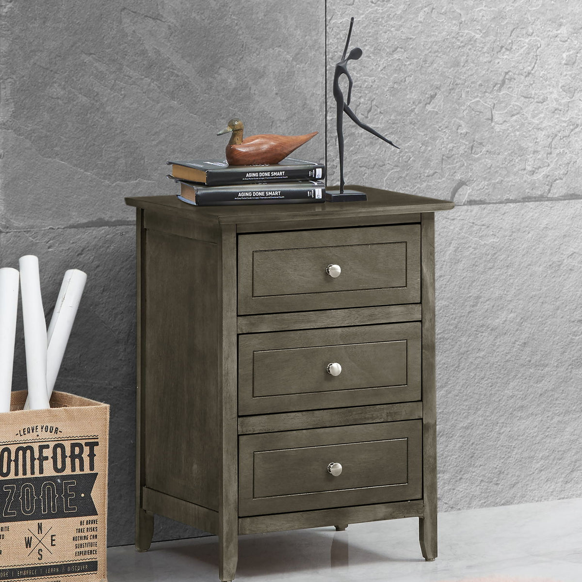 Daniel - 3 Drawer Nightstand