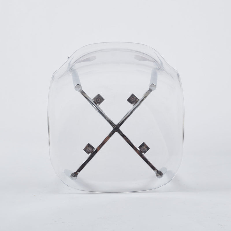Transparent Plastic Seat Dining Chair (Set of 4)