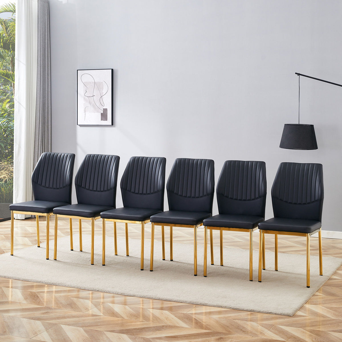 Luxury Simple Chair With Metal Gold Leg