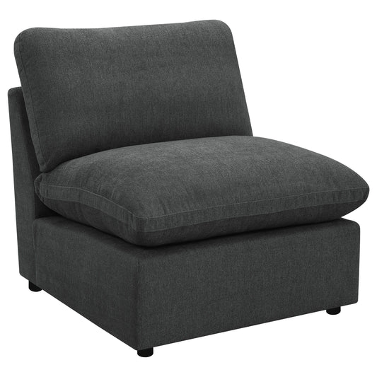 Collins - Modular Armless Chair - Dark Gray