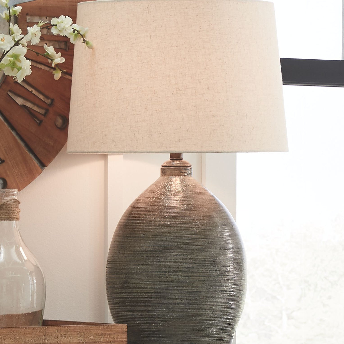 Joyelle - Gray - Terracotta Table Lamp
