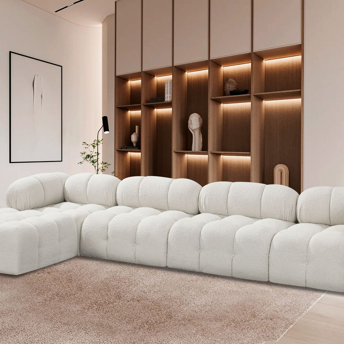Ames - 5 Piece Fabric Modular Sectional