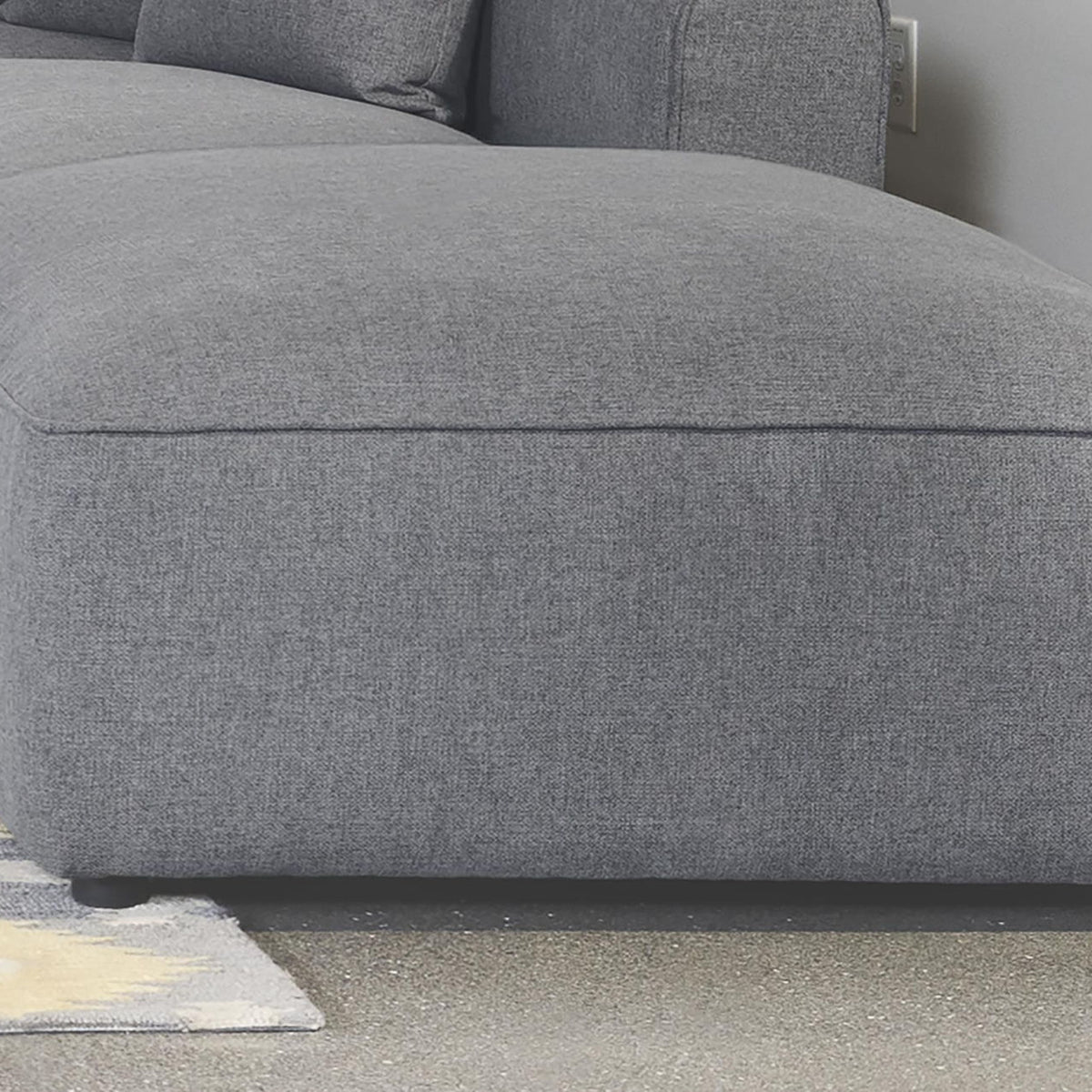 Jennifer Square Upholstered Ottoman Grey