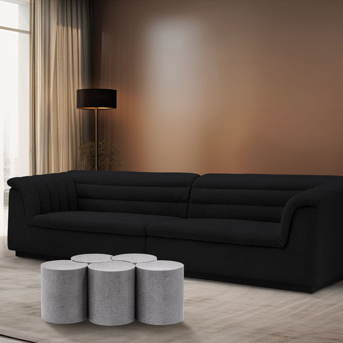 Dimple - 5 Piece Modular Coffee Table - Terazzo Finish
