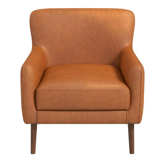 Claire - Genuine Leather Lounge Chair - Tan