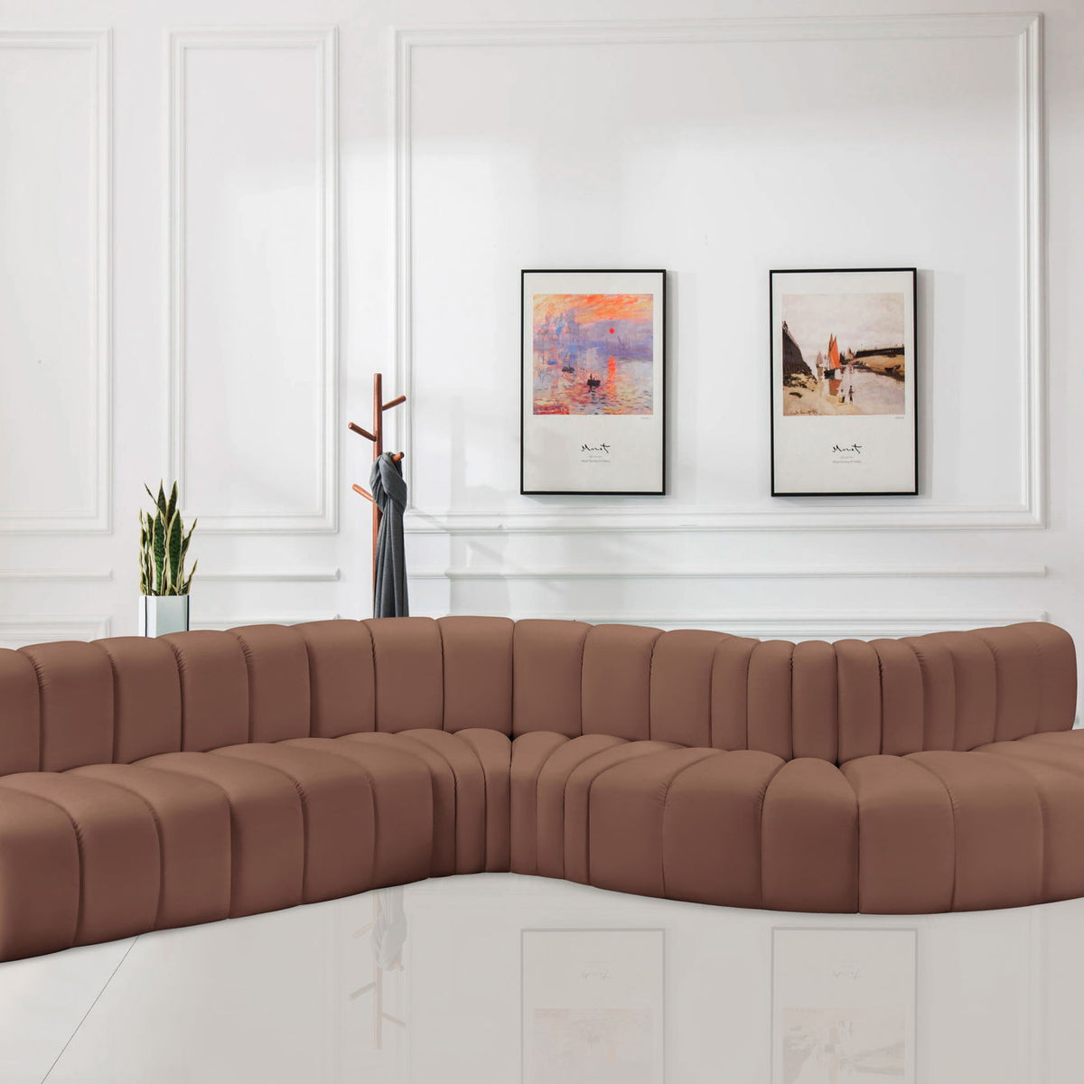 Arc - Faux Leather 7 Piece Modular Sofa
