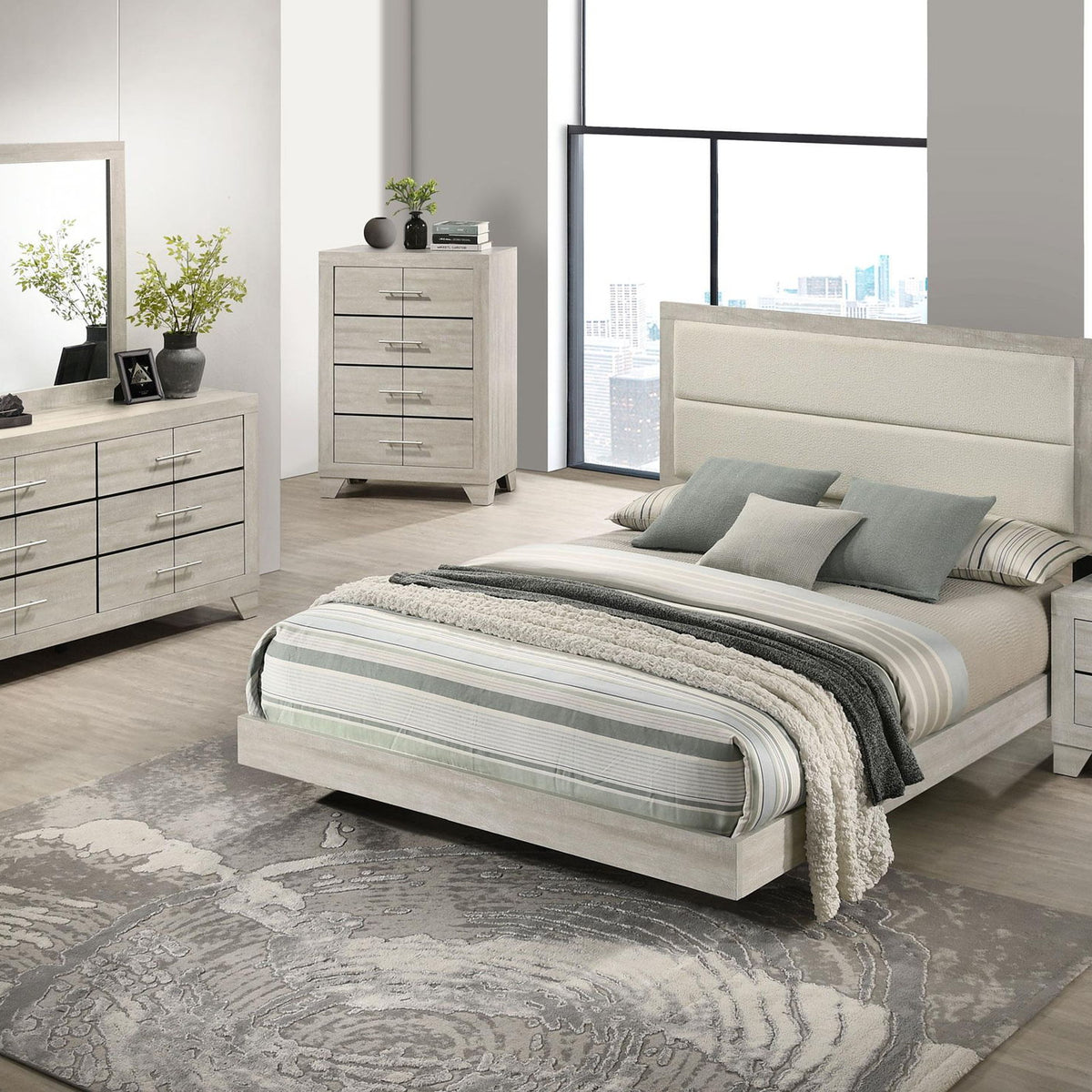 Trenton 5-piece Full Bedroom Set Rustic Cream