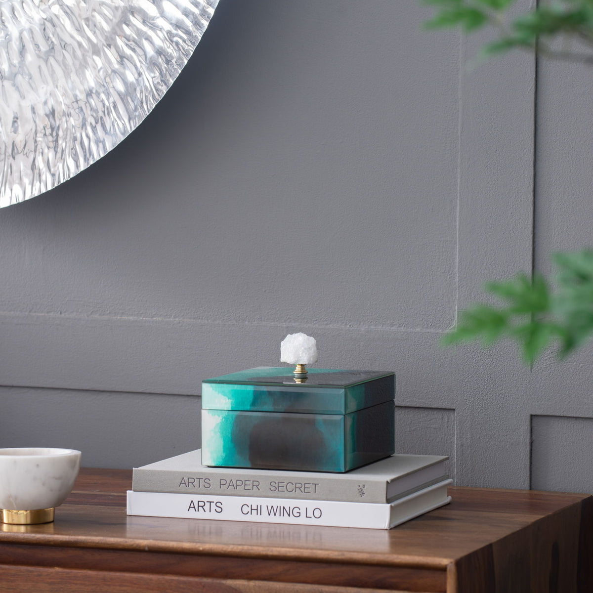 Bethany - Aqua Jewelry Box, Stackable Decorative Storage Boxes & Lids