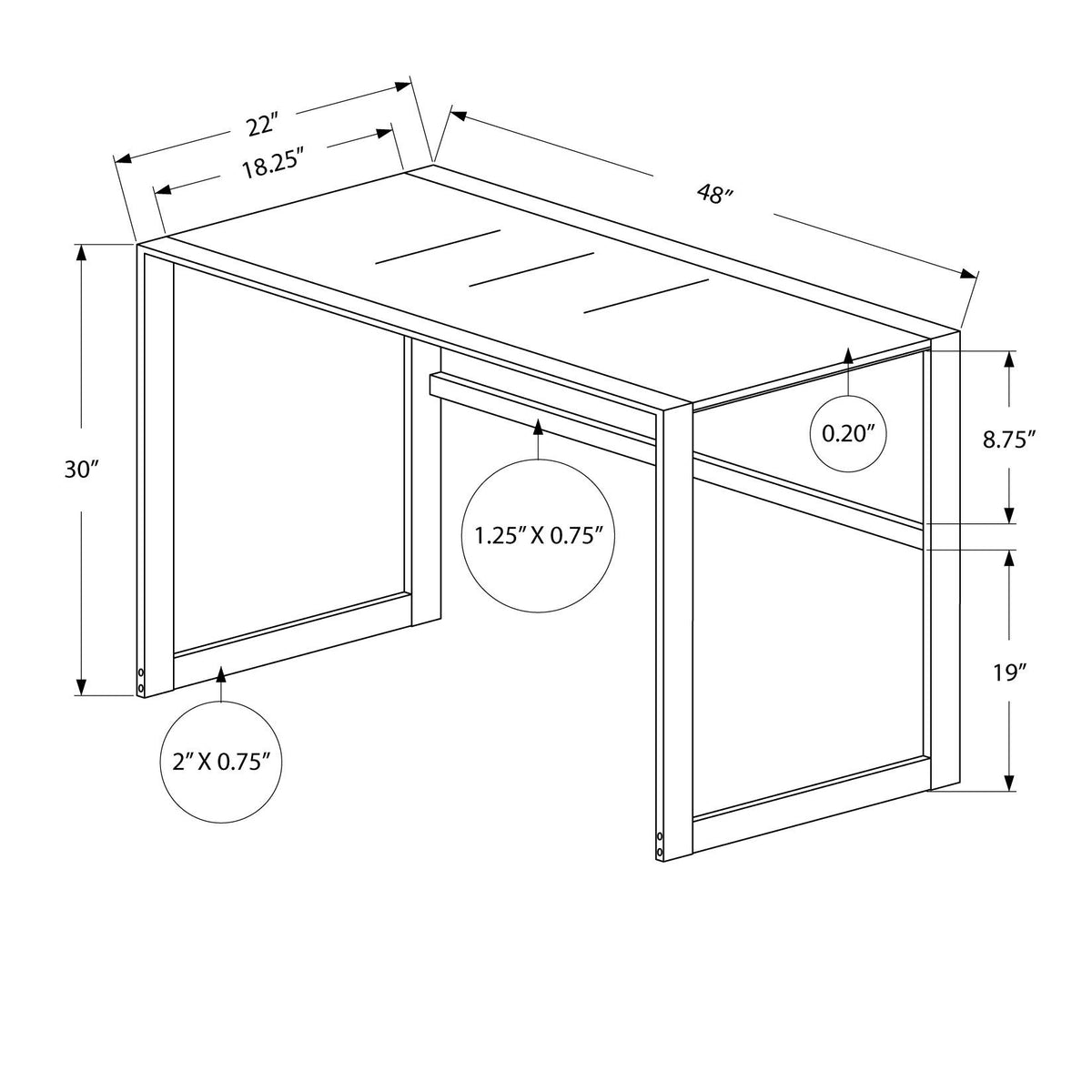 Computer Desk For Home Office, Laptop, Contemporary & Modern