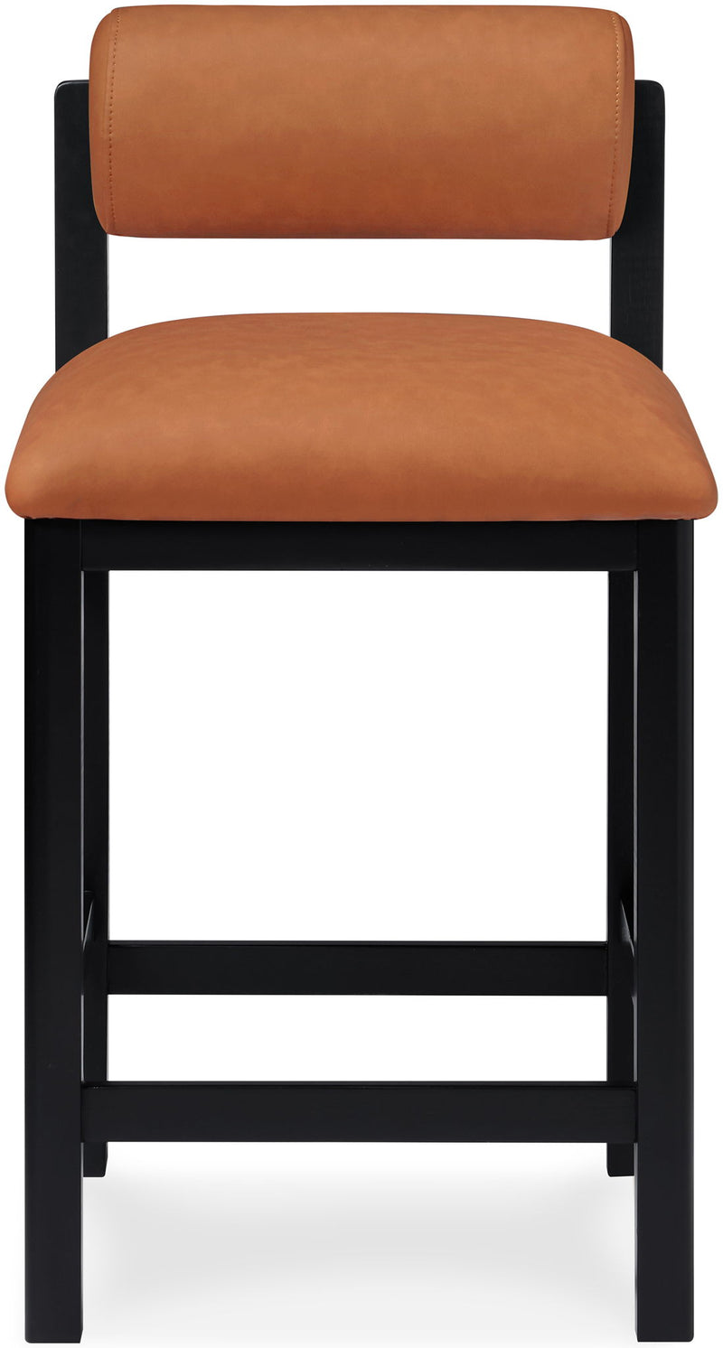 Roundhill - Faux Leather Counter Stool - Black Frame