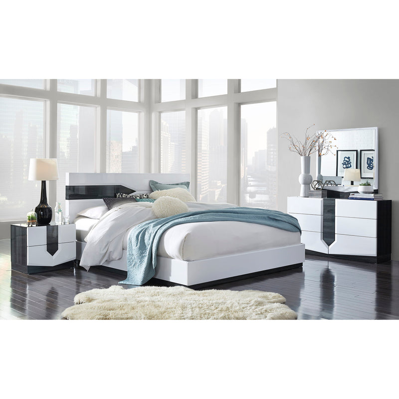 Vios - Zebra High Gloss Nightstand - White