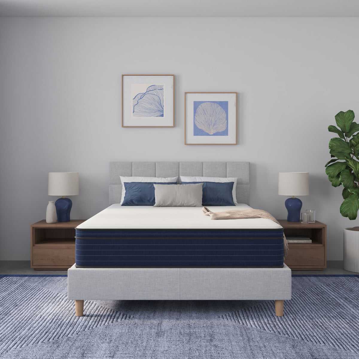 12" Medium Firm Euro Top Hybrid Cooling Gel Infused Pocket Spring And Memory Foam Mattress