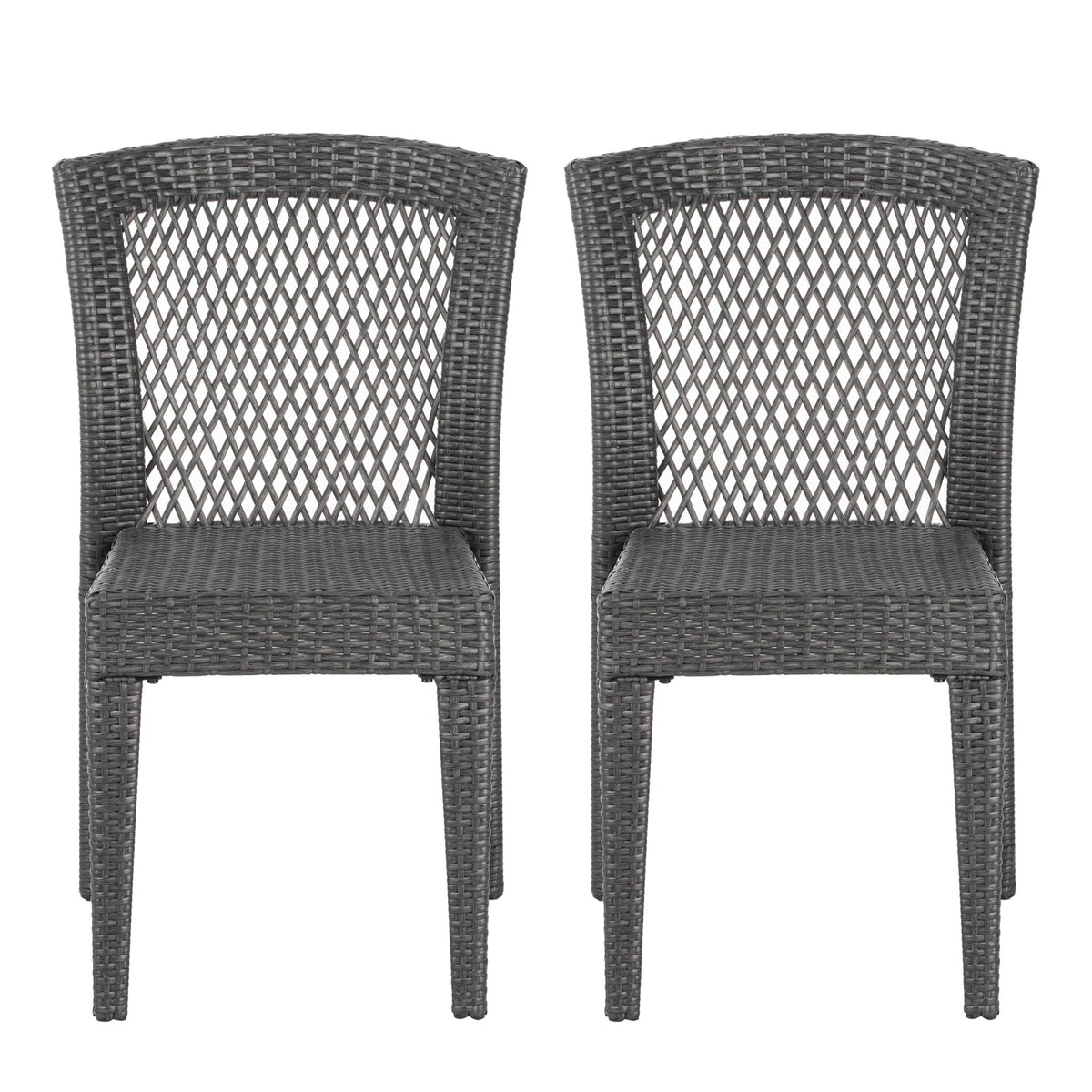 Farley - Stacking Sidechair (Set of 2) With Open Backrests - Gray