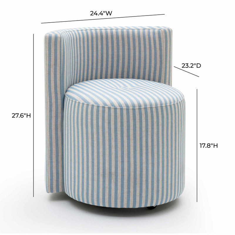 Alyssa - Striped Rolling Desk Chair