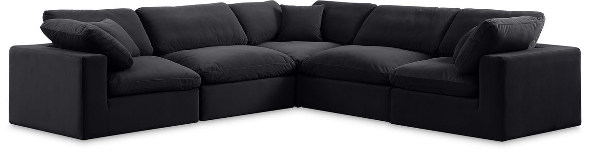 Comfy - 5 Piece Velvet Modular Corner Sectional