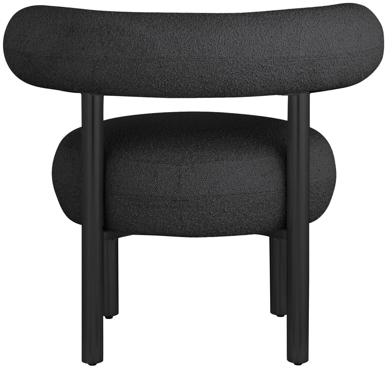 Bordeaux - Boucle Fabric Accent Chair With Black Legs