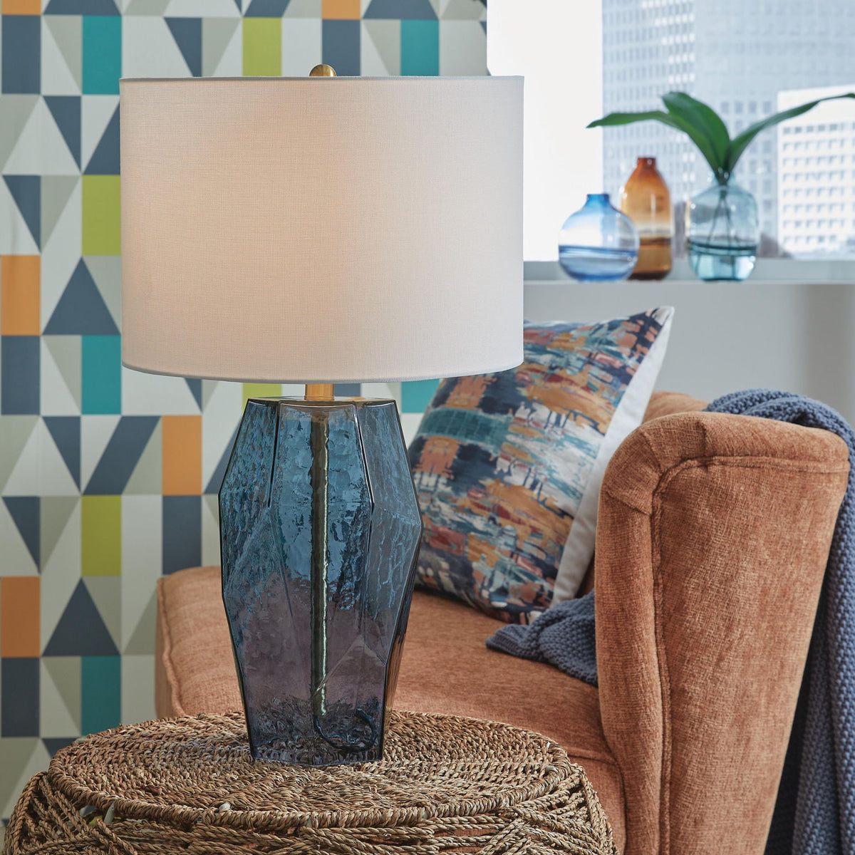 Tallow - Glass Table Lamp - Blue