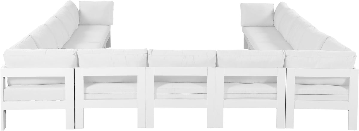 Nizuc - Outdoor Patio 13 Piece Modular Sectional With White Frame