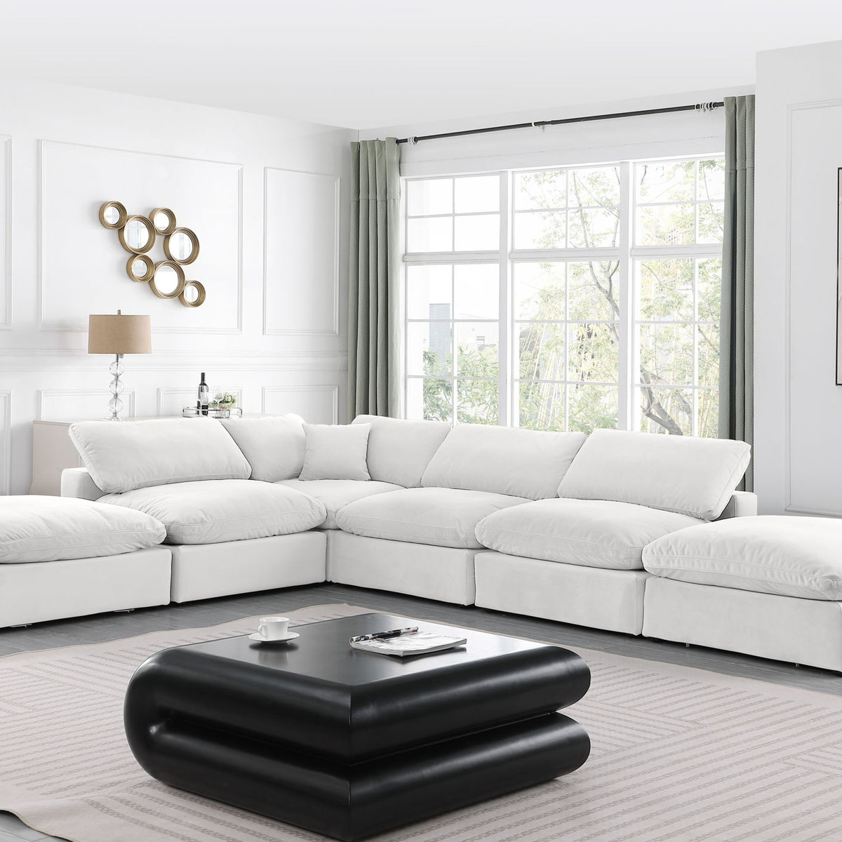 Comfy - 6 Piece Velvet Modular Sectional