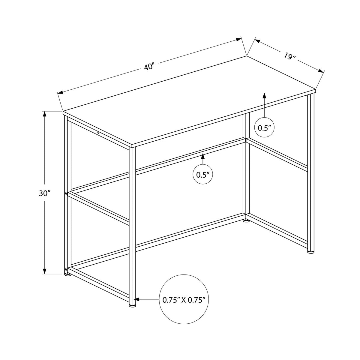 Computer Desk, Home Office, Laptop, Left & Right Set-Up, Storage Drawers, Work, Contemporary, Modern - Black