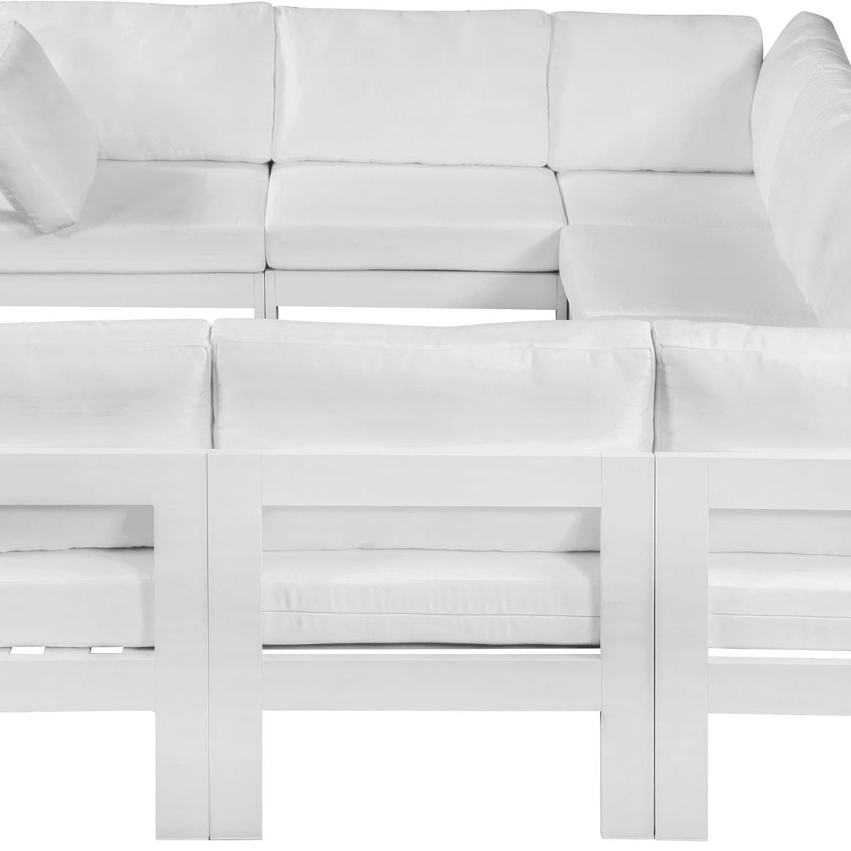 Nizuc - Outdoor Patio 8 Piece Modular Sectional With White Frame