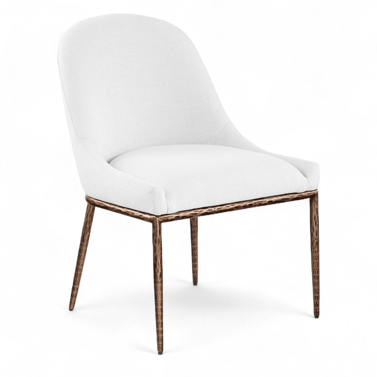 Ferro - Upholstered Dining Side Chair With Brushed Bronze Legs