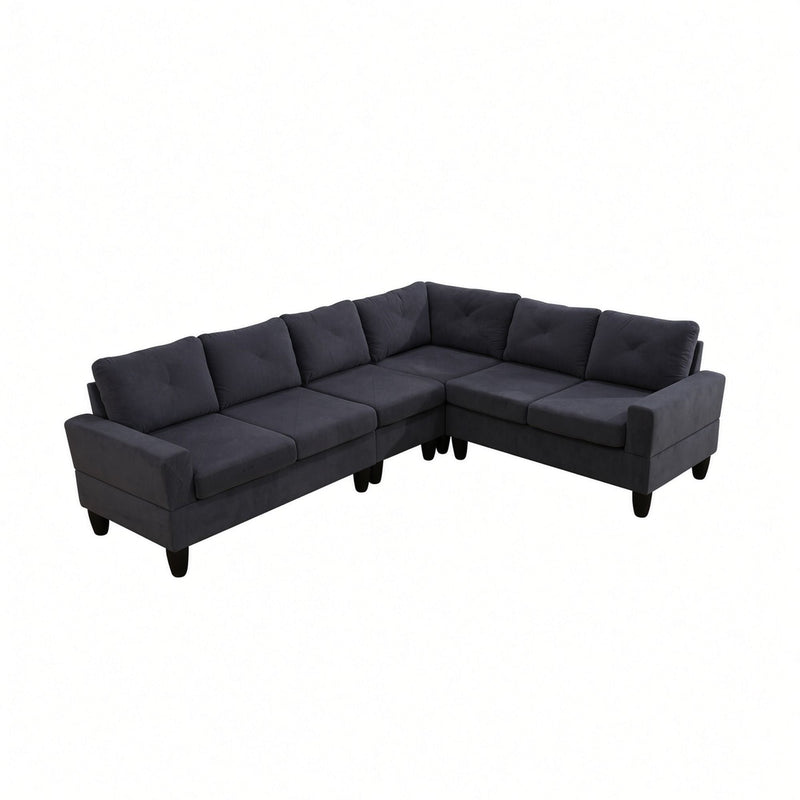 Modular L - Shaped Sectional Sofa 6 Seater 4 Piece Couch With Chaise