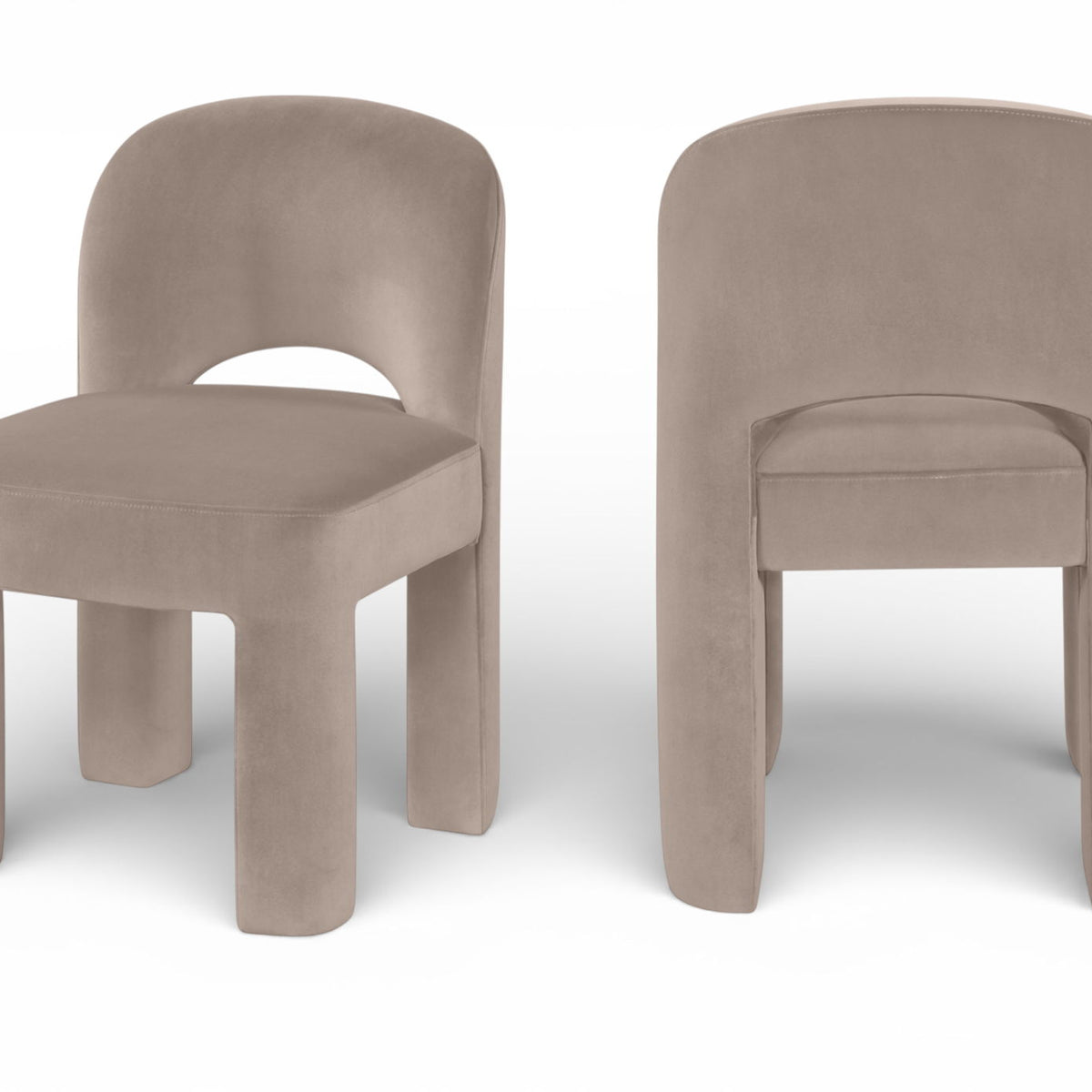 Celine - Velvet Performance Fabric Upholstered Dining Chair (Set of 2) - Taupe