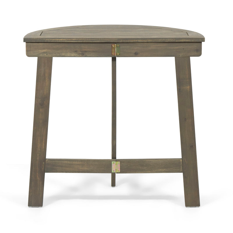Outdoor Half Round Folding Acacia Wood Bistro Table