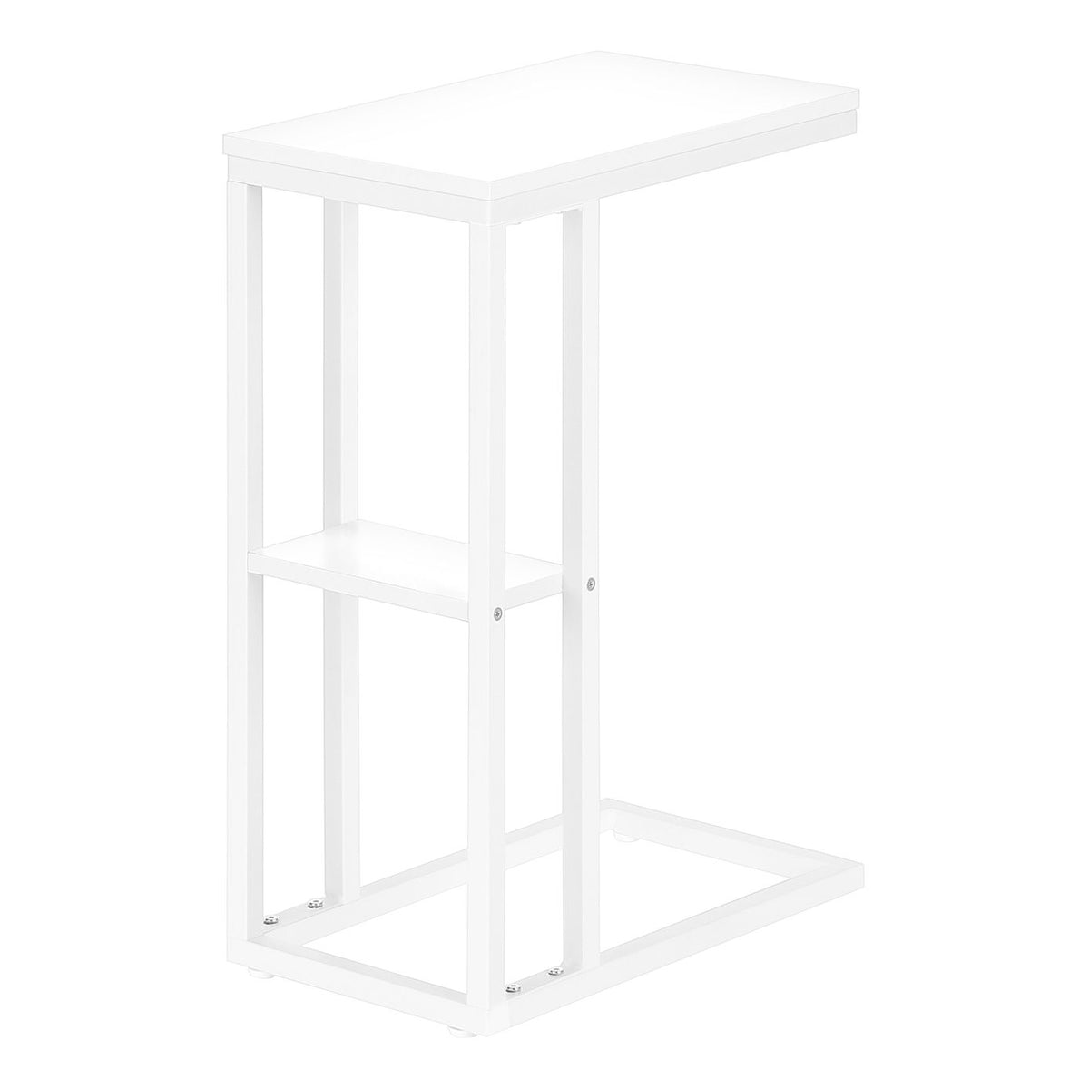 Accent Table, C - Shaped, Marble Look Contemporary & Modern Convenient Design