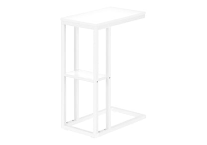 Accent Table, C - Shaped, Marble Look Contemporary & Modern Convenient Design