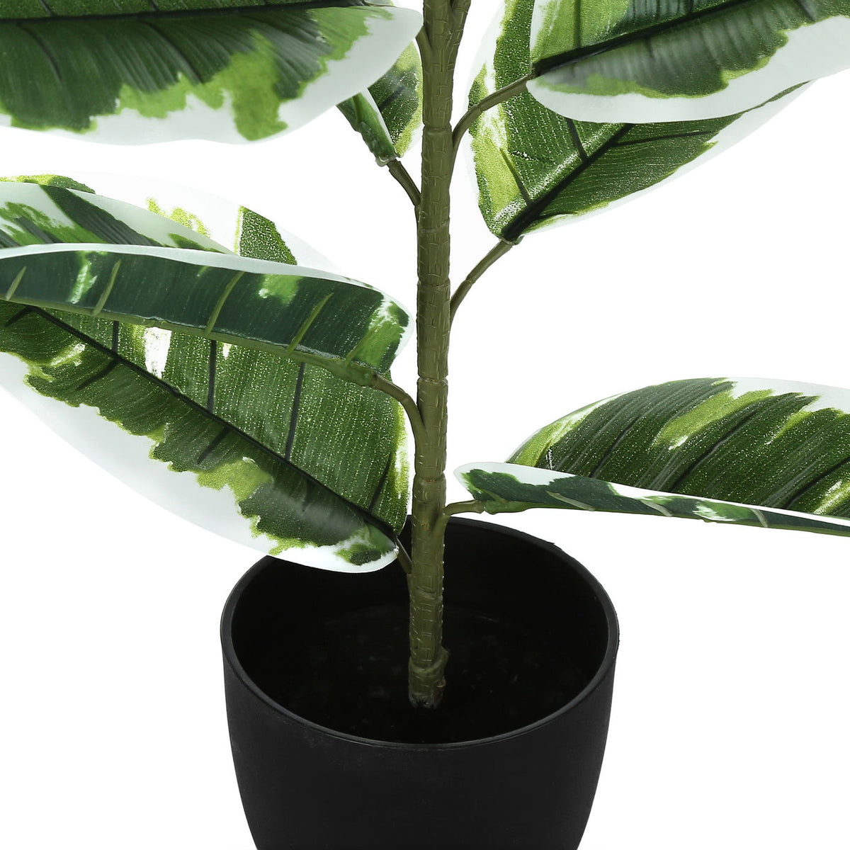 27" Tall, Artificial Plant, Rubber, Indoor, Faux, Fake, Table, Greenery, Potted, Real Touch, Decorative - Green / Black