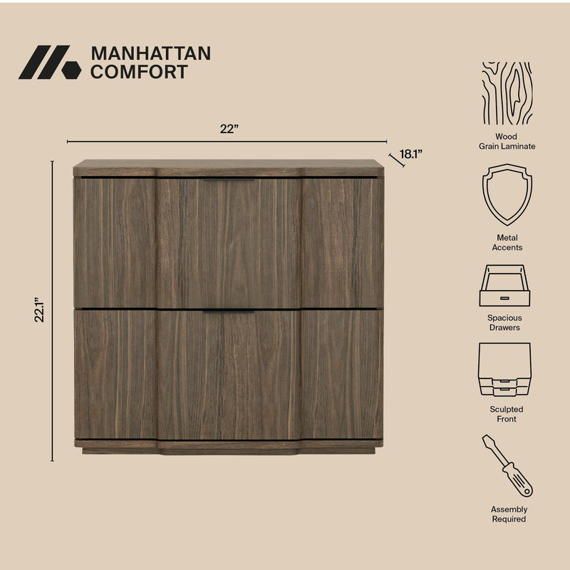 Manhattan Clive - 2-Drawer Nightstand
