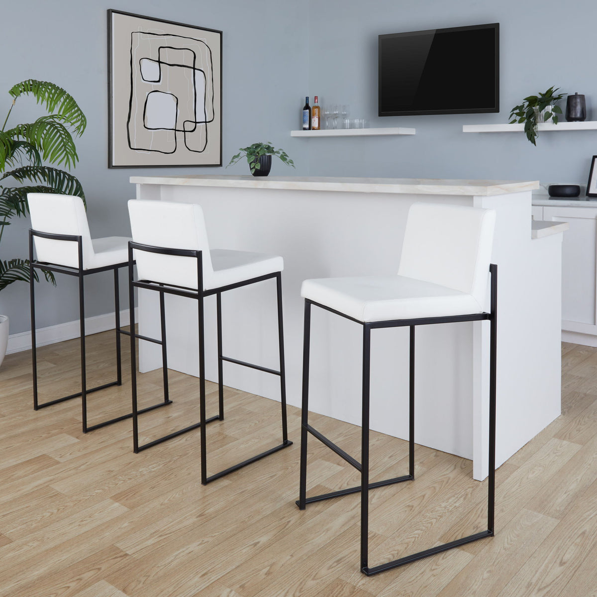 Fuji - Contemporary High Back Barstool Elegant Design