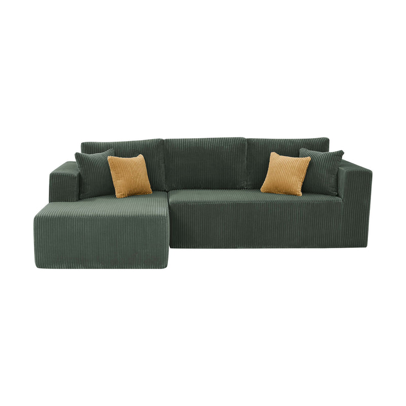 L - Shape Full Compressed Upholstered Sectional