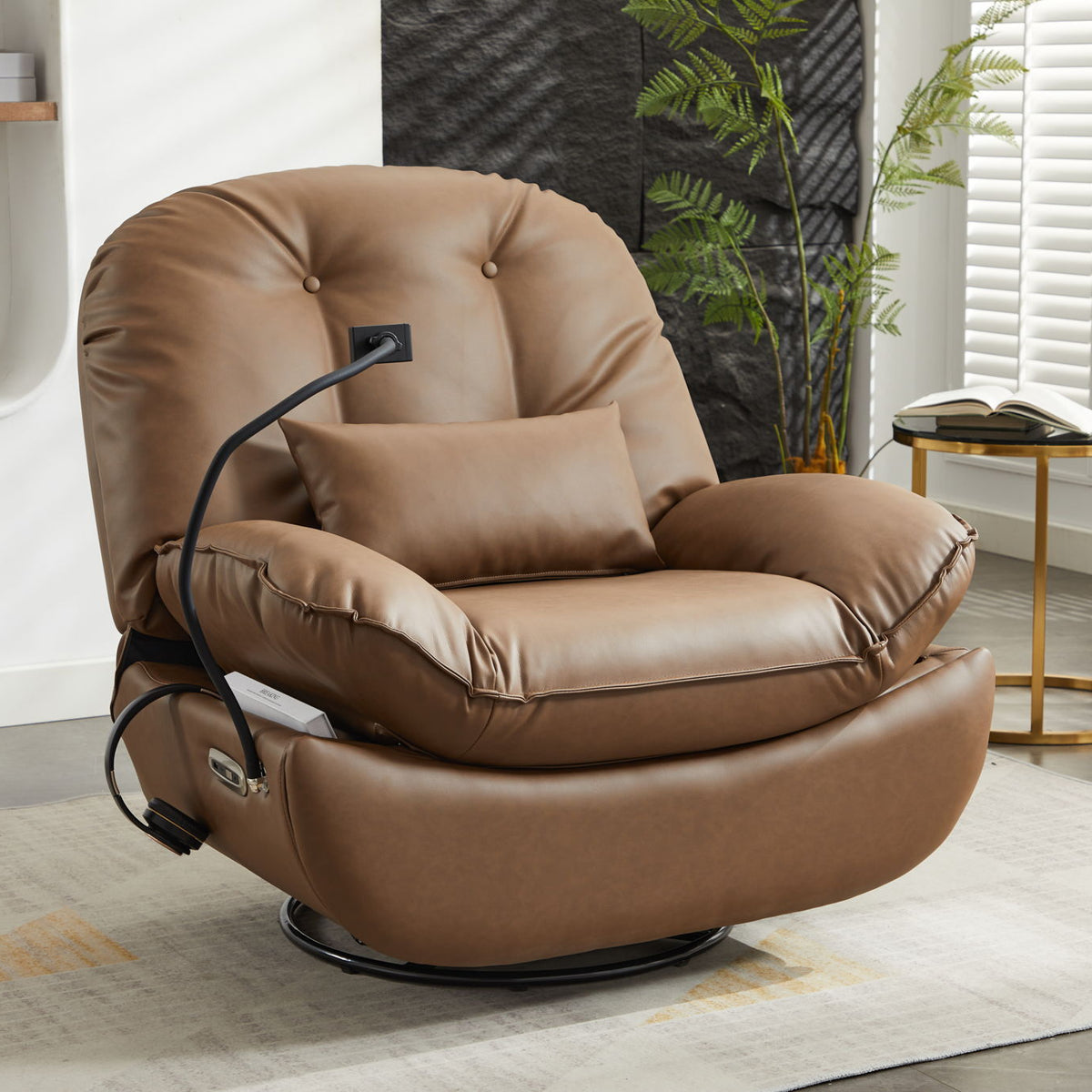 Power Recliner Swivel Glider USB Charger With Bluetooth Music Player, Sleep, Working, Game And Leisure