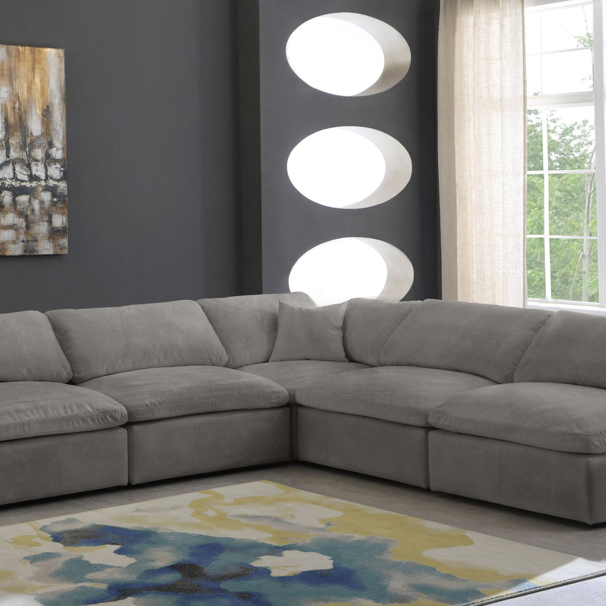 Cozy - 5 Piece Modular Corner Armless Sectional