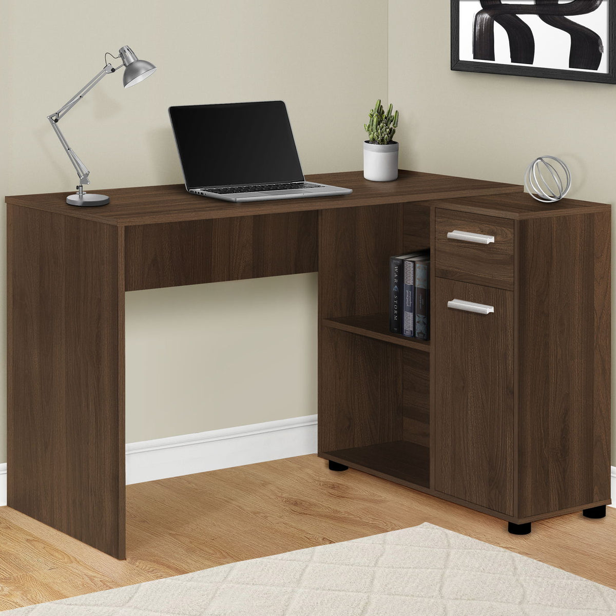 Computer Desk, Home Office, Corner, Storage Drawers, L Shape, Contemporary & Modern
