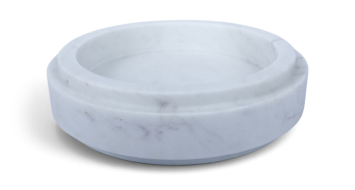Parsons genuine marble bowl, pale blue-gray stone with smooth rounded edges