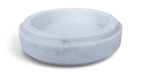 Parsons genuine marble bowl, pale blue-gray stone with smooth rounded edges