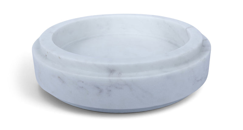 Parsons genuine marble bowl, pale blue-gray stone with smooth rounded edges