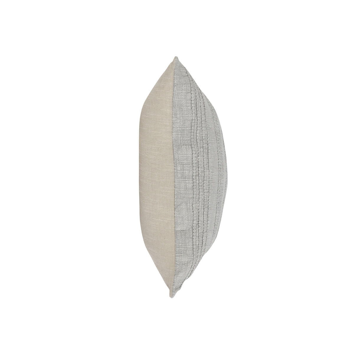 SLD pillow with light beige body and light gray woven stripes