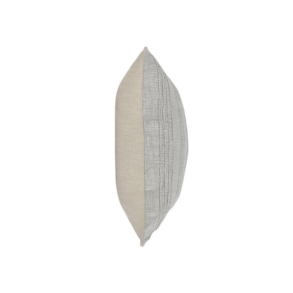 SLD pillow with light beige body and light gray woven stripes