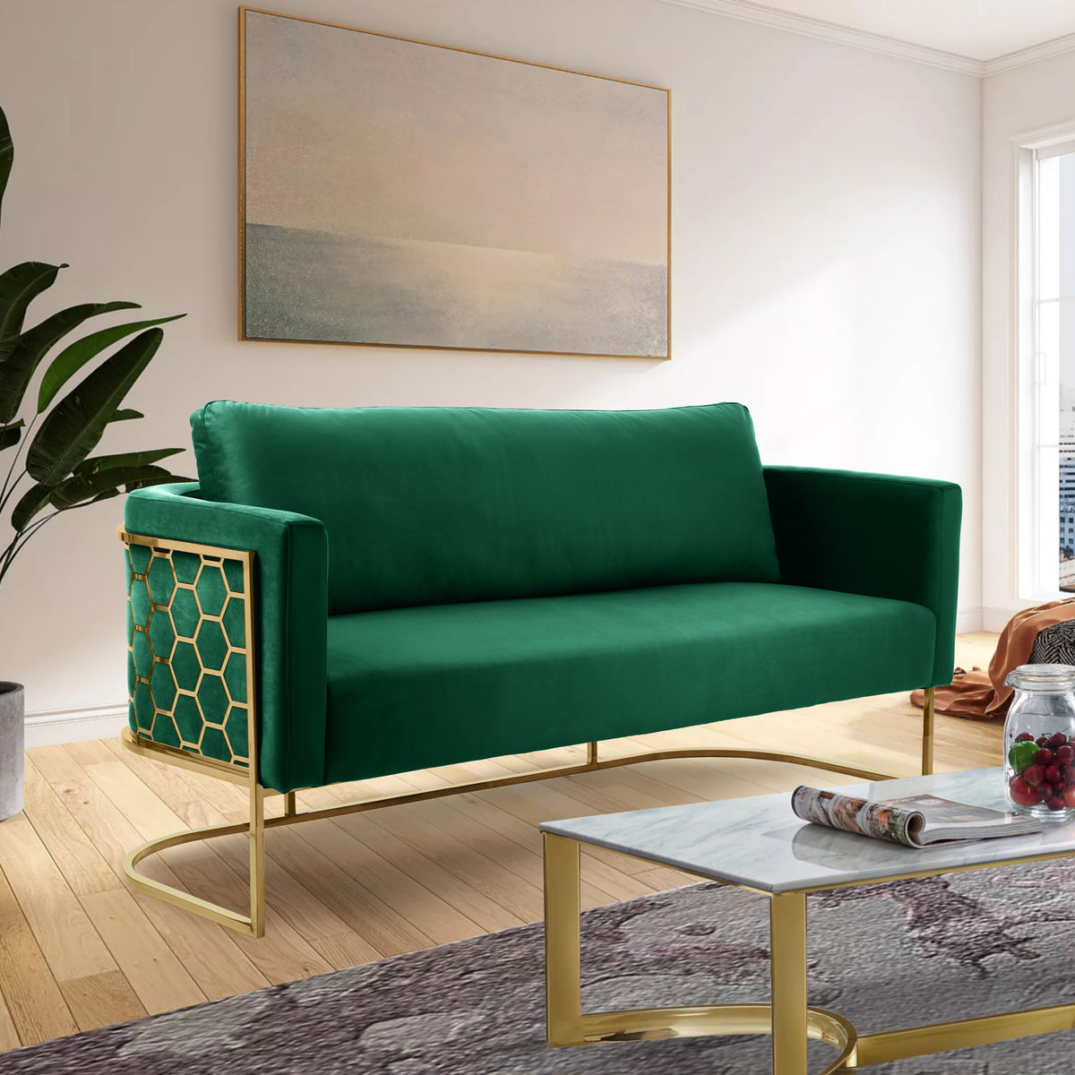 Casa - Sofa with Gold Legs
