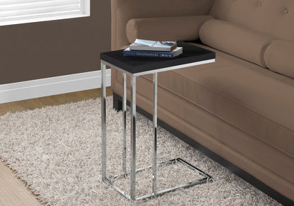 Accent Table, C - Shaped, Tempered Glass, Stylish Design Contemporary & Modern