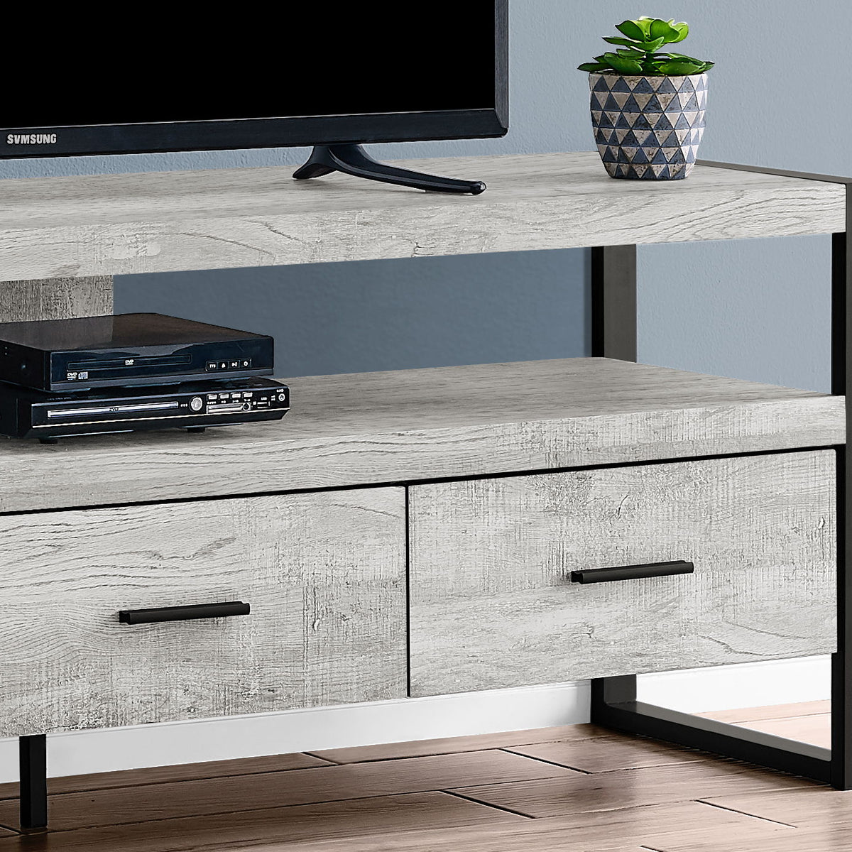 TV Stand, Console, Media Entertainment Center, Storage Drawers, Modern